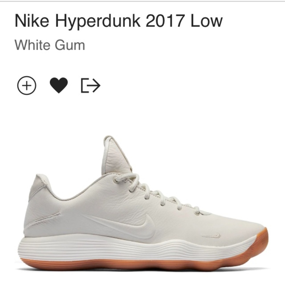 Nike Hyperdunk 2017 Low, Cream, EUC, Sz 8 Rare